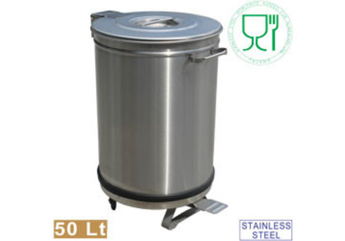  HorecaTraders Poubelle étanche en acier inoxydable ø39xh61,5 cm 
