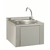 HorecaTraders Lavabo avec robinet et commande au genou | Acier inoxydable