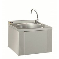Lavabo avec robinet et commande au genou | Acier inoxydable