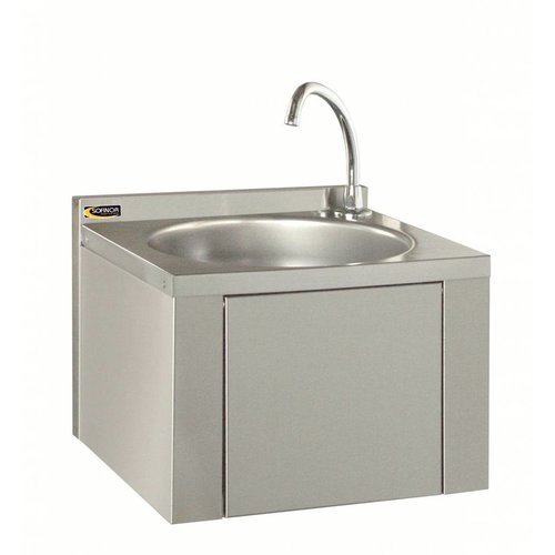  HorecaTraders Lavabo avec robinet et commande au genou | Acier inoxydable 