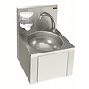 HorecaTraders Lavabo à commande au genou avec distributeur de savon | Acier inoxydable