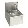 HorecaTraders Lavabo en acier inoxydable avec commande au genou et robinet