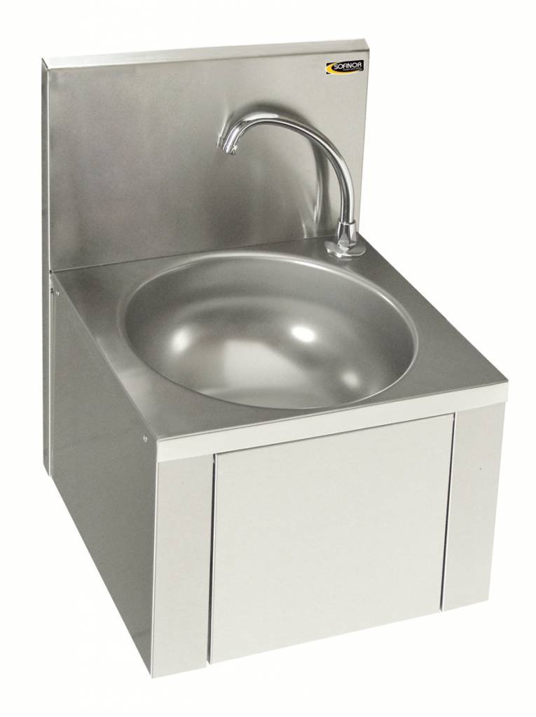 Wastafel, wasbak, rvs wasbak, handwasbak - met kniebediening