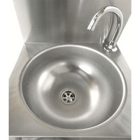 Stainless Steel Sink With Knee Control & Faucet And Soap Dispenser