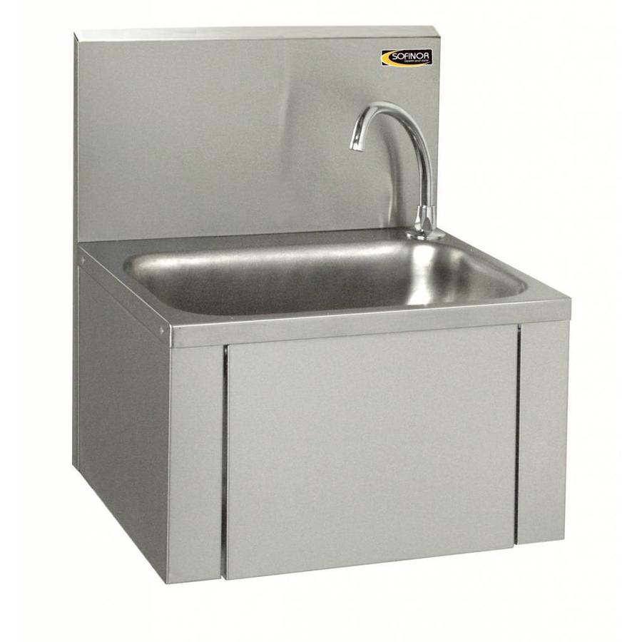 Lavabo en acier inoxydable avec commande au genou | Faible consommation d'eau