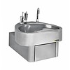HorecaTraders Lavabo de luxe en acier inoxydable avec commande au genou | Clinique