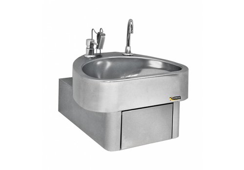  HorecaTraders Lavabo de luxe en acier inoxydable avec commande au genou | Clinique 
