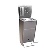 HorecaTraders Stainless Steel Sink With Foot Control & Waste Bin And Soap Dispenser