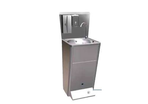  HorecaTraders Lavabo en acier inoxydable avec poubelle et distributeur de savon 