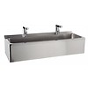 HorecaTraders Lavabo double en acier inoxydable | 2 robinets électroniques