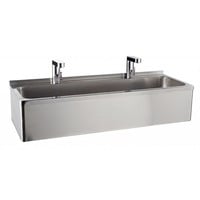 Stainless Steel Wash Basin Double | 2 Electronic Taps