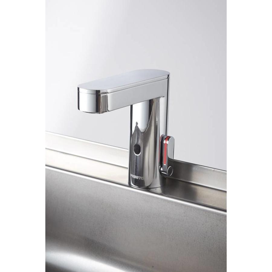 Lavabo double en acier inoxydable | 2 robinets électroniques