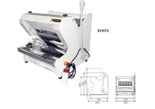  HorecaTraders Brotschneidemaschine Weiß - Bread Via Top | 490 W 