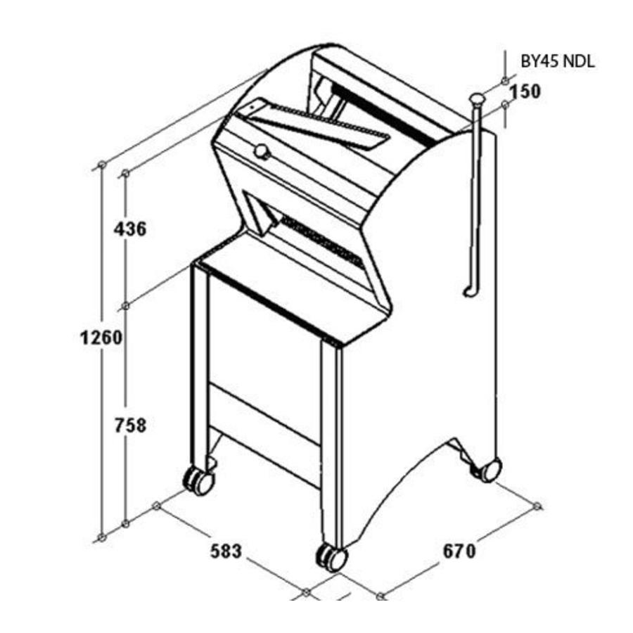 Broodsnijmachine | Zwart | Semi-Automatisch |  Brood Via Achterzijde | 550W