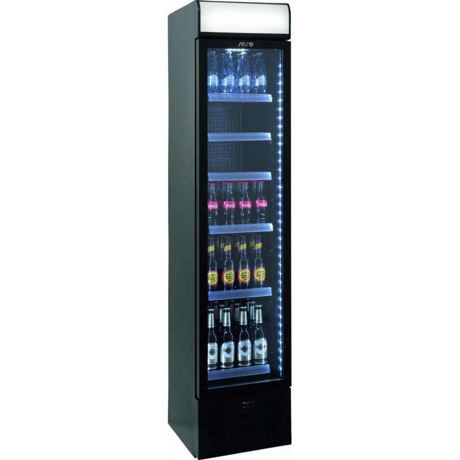 Réfrigérateur à bouteilles étroit avec porte vitrée | 40 (L) x 46 (P) x 191 (H) cm