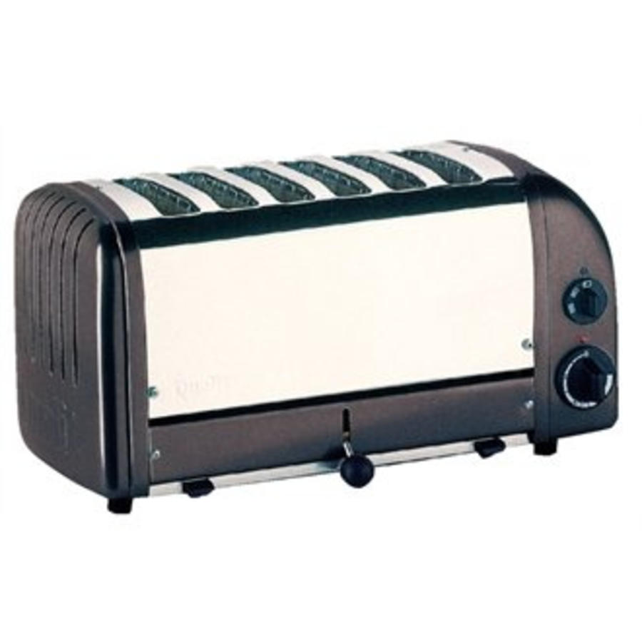 Toaster black stainless steel | 6 cuts