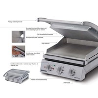 Single Stainless Steel Contact Grill - Smooth Top Plate