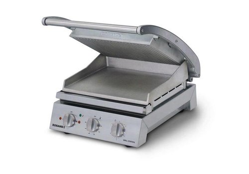  Roband Single Stainless Steel Contact Grill - Smooth Top Plate 