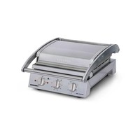 Single Stainless Steel Contact Grill - Ribbed Top Plate