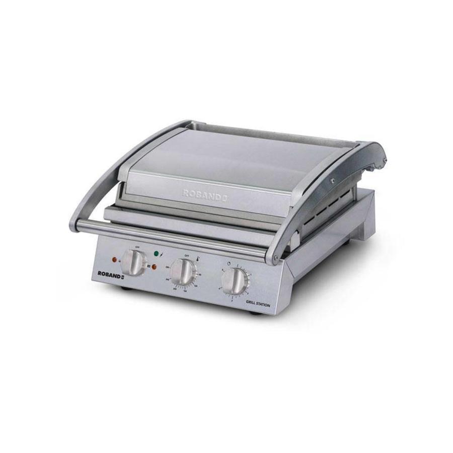 Single Stainless Steel Contact Grill - Ribbed Top Plate