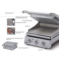 Stainless Steel Contact Grill - Ribbed Top Plate