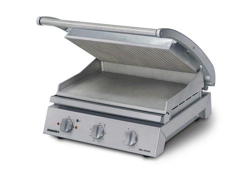  Roband Stainless Steel Contact Grill - Ribbed Top Plate 