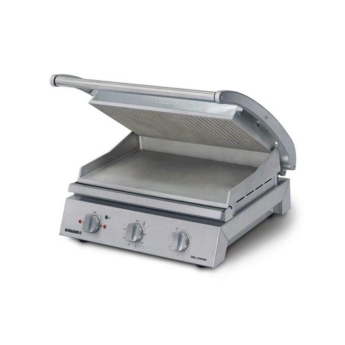  Roband Stainless Steel Contact Grill - Ribbed Top Plate 