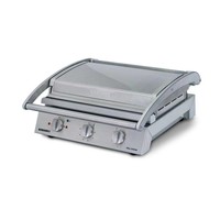 Kontaktgrill aus Edelstahl – gerippte Deckplatte
