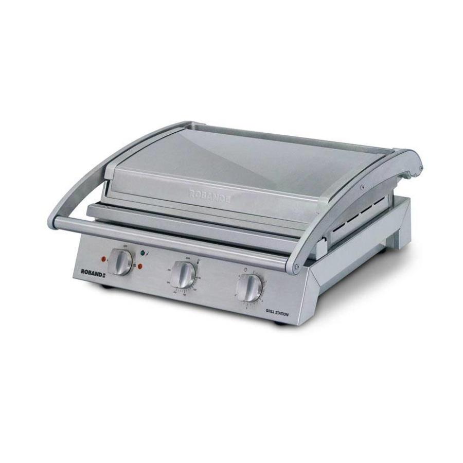 Kontaktgrill aus Edelstahl – gerippte Deckplatte