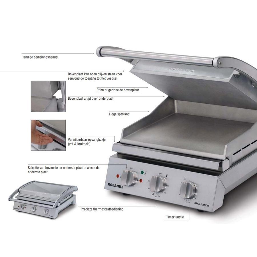 Stainless Steel Contact Grill - Smooth Top Plate