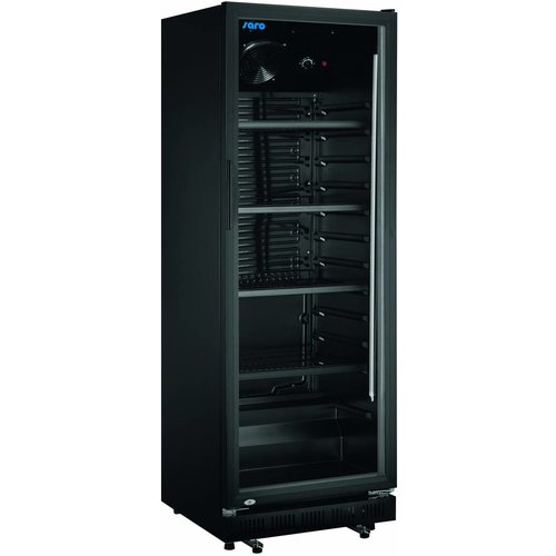  Saro Kühlschrank | Schwarz | Glastür | 360L | B 62 x T 63,5 x H 173 cm 
