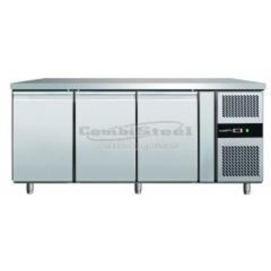 Stainless steel freezer workbench 3 doors | 179.5x70x86 cm