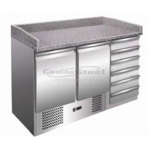  Combisteel Établi à pizza 2 portes | avec 6 tiroirs 