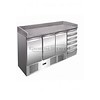 Combisteel Établi à pizza 3 portes | 6 tiroirs 179,5 (l) x 70 (p) x 106 (h) cm