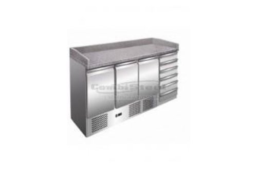  Combisteel Établi à pizza 3 portes | 6 tiroirs 
