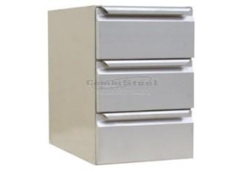  Combisteel Stainless steel chest of drawers | 40x63x59cm 