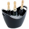 HorecaTraders Coupe à champagne noire grande taille