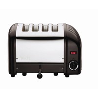 Toaster stainless steel black | 4 cuts
