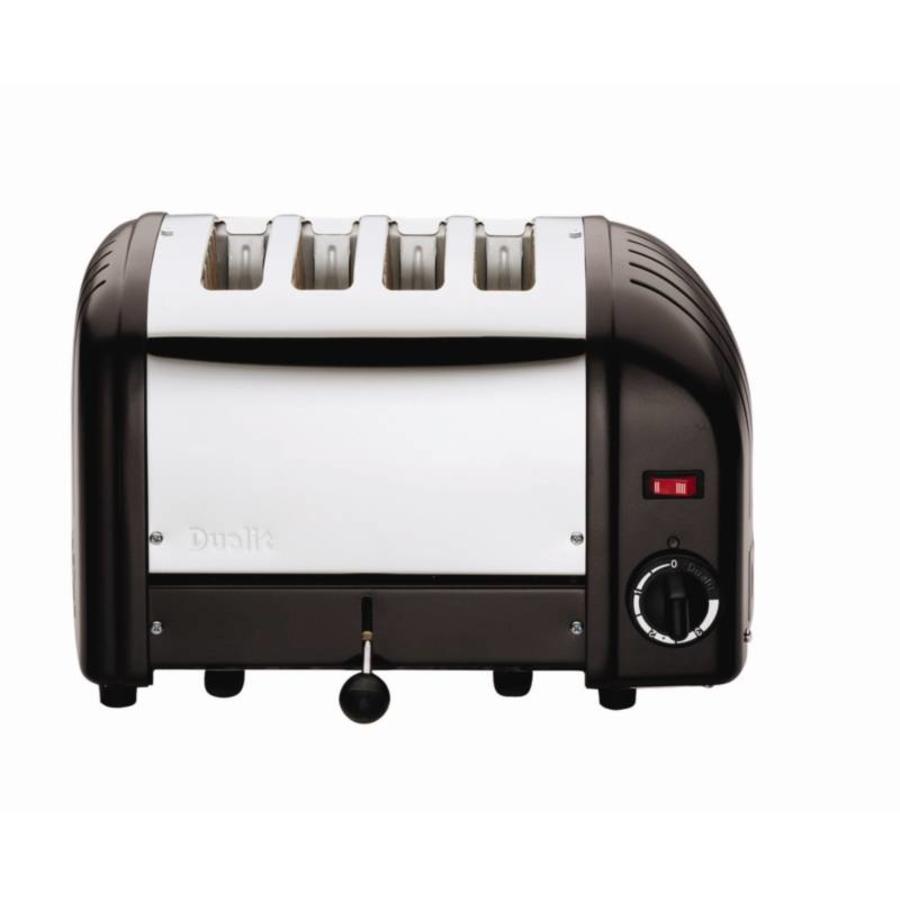 Toaster Edelstahl schwarz | 4 Scheiben
