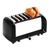 Grille-pain en acier inoxydable noir | 6 tranches