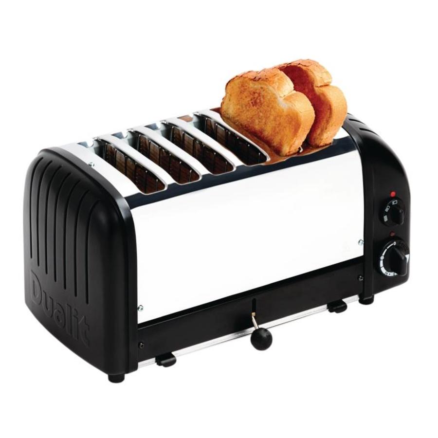 Toaster schwarzer Edelstahl | 6 Scheiben