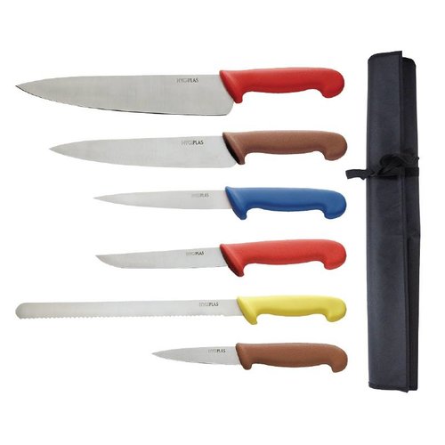  Hygiplas 7 Piece Knife Set by Color Code 