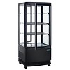 Polar Vitrine à pâtisserie noire avec porte vitrée | 86 litres