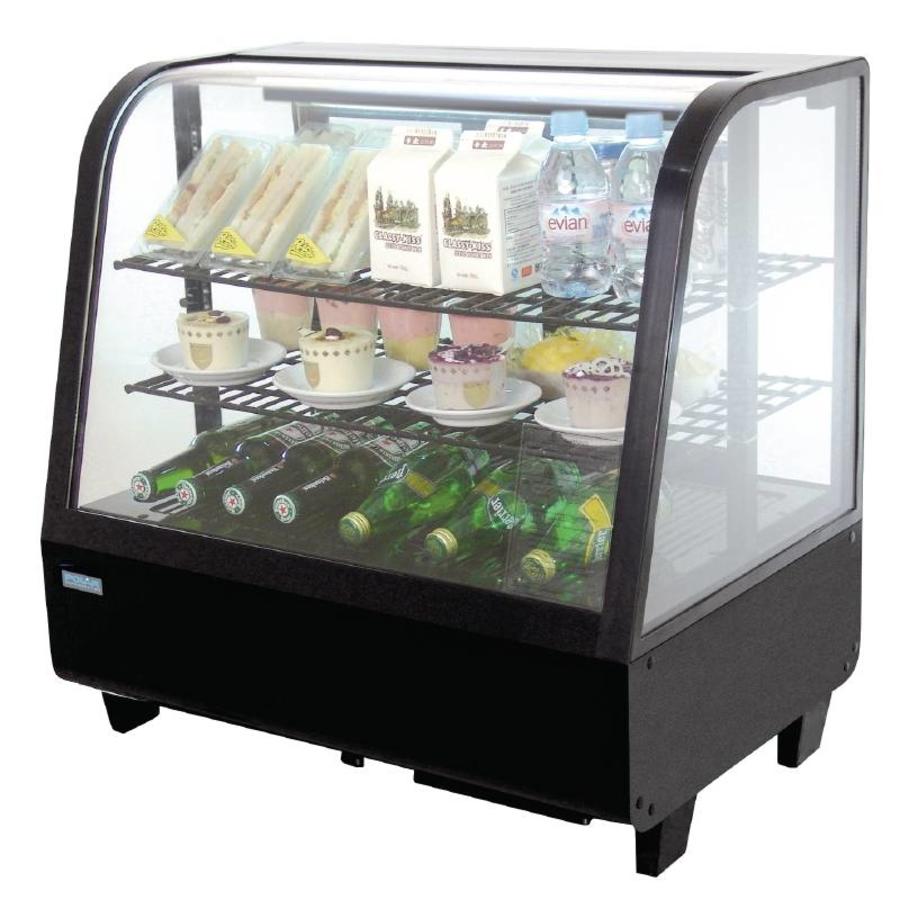 Kühlvitrine - Tischvitrine - schwarz 100 Liter