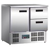 Polar Refrigerated workbench stainless steel | 1 door and 2 drawers | 88x90x70cm