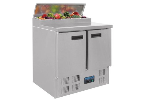  Polar Établi réfrigéré pour pizza | 90x70x110 cm 