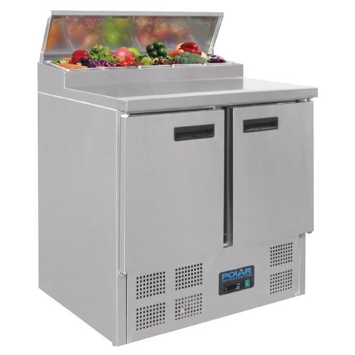  Polar Établi réfrigéré pour pizza | 90x70x110 cm 