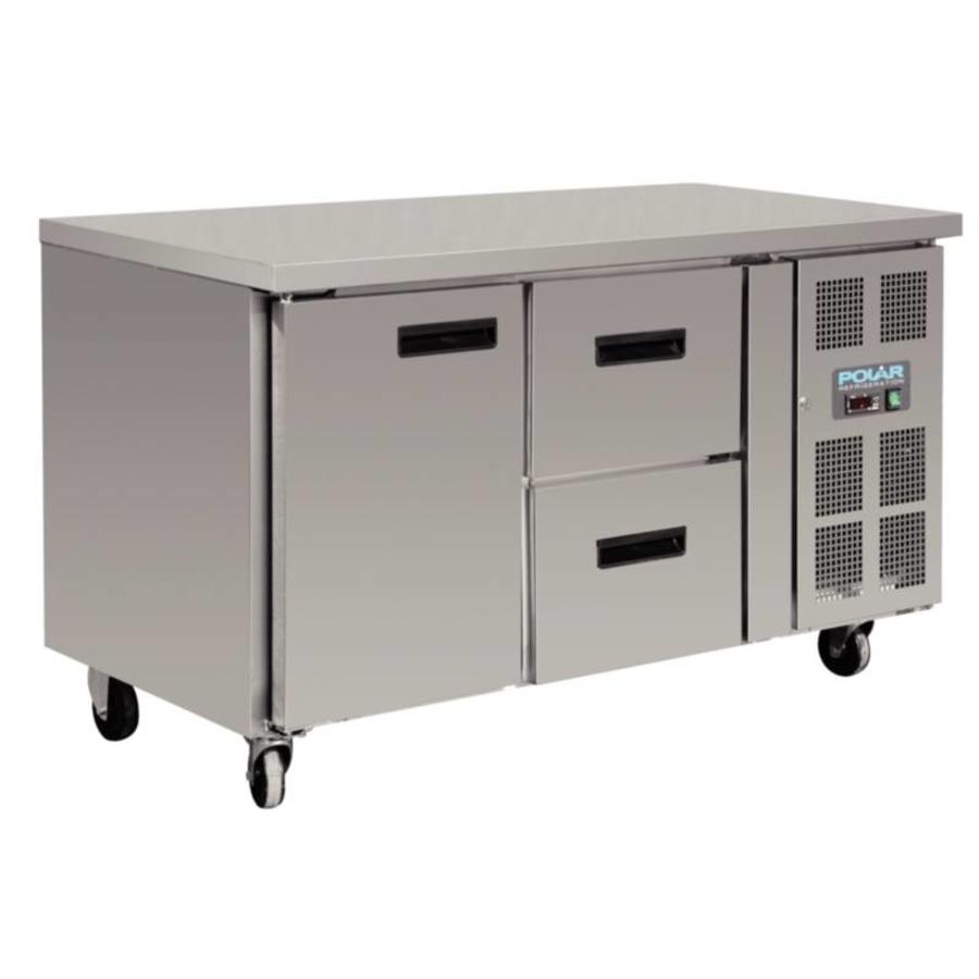 Refrigerated workbench with wheels | 1-door/2 drawers | 228L