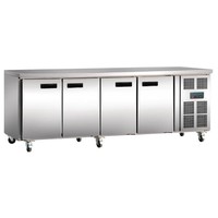 Refrigerated workbench | stainless steel | 4-door | 398L