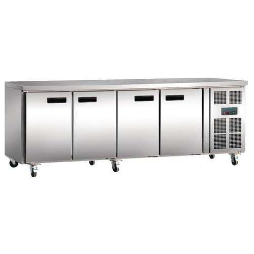  Polar Refrigerated workbench | stainless steel | 4-door | 398L 